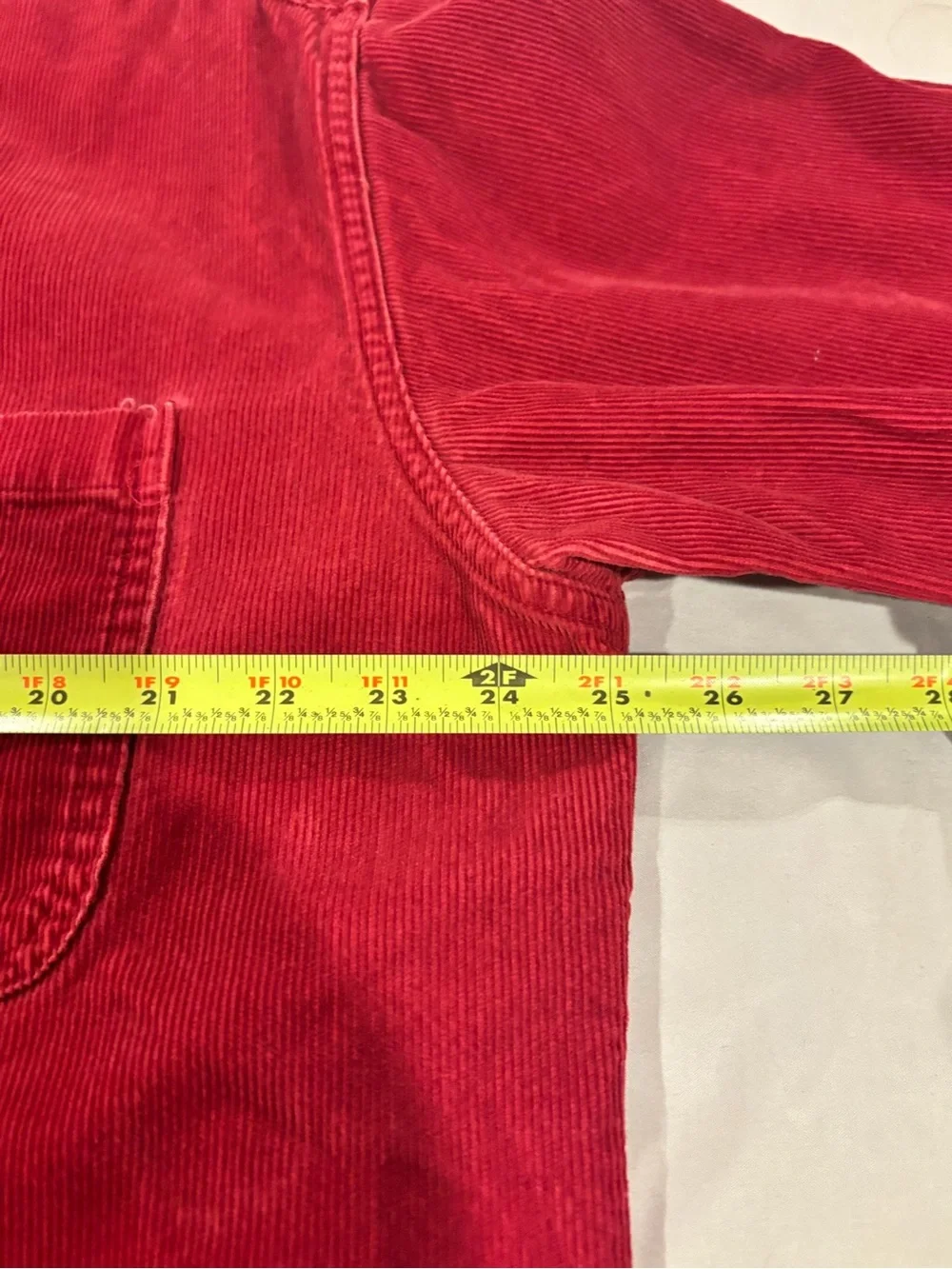 Vintage Unisex St. John's Bay Red Corduroy Button-Down Shirt cozy layer classic